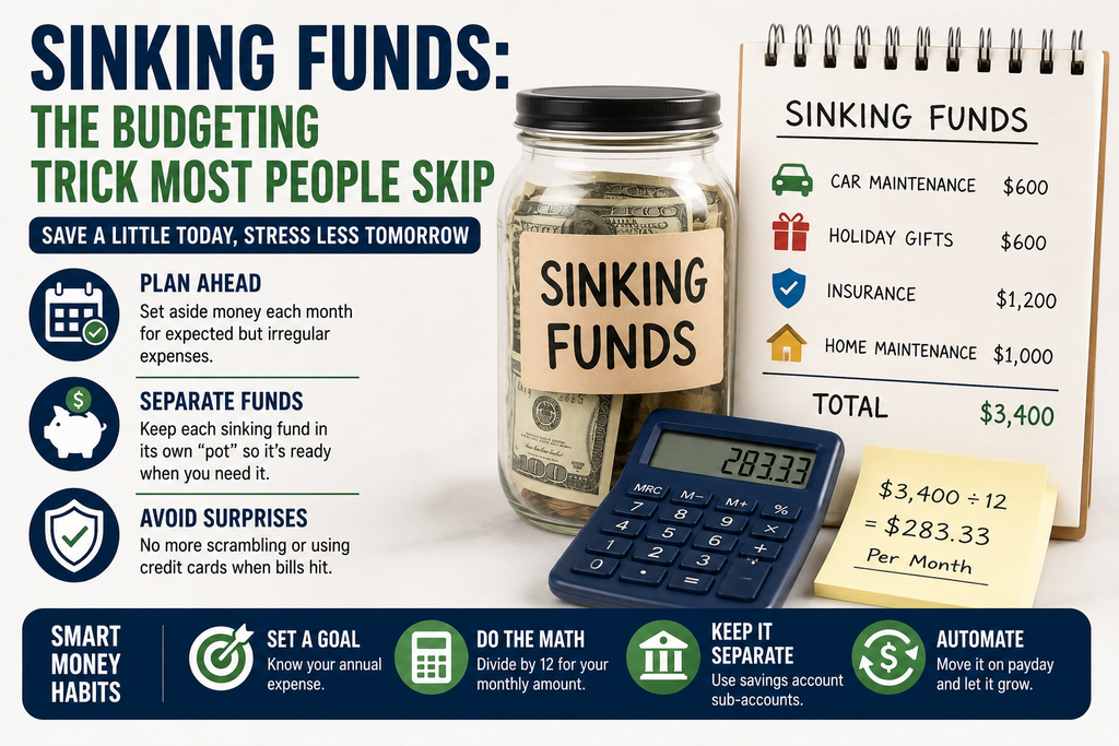 Example sinking funds budget breakdown by category