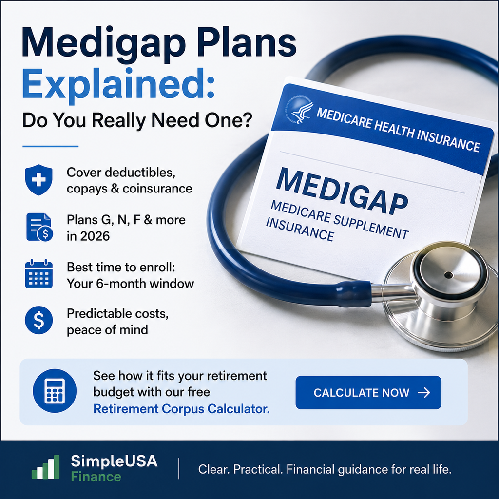 chart comparing Medigap plans costs and coverage for 2026