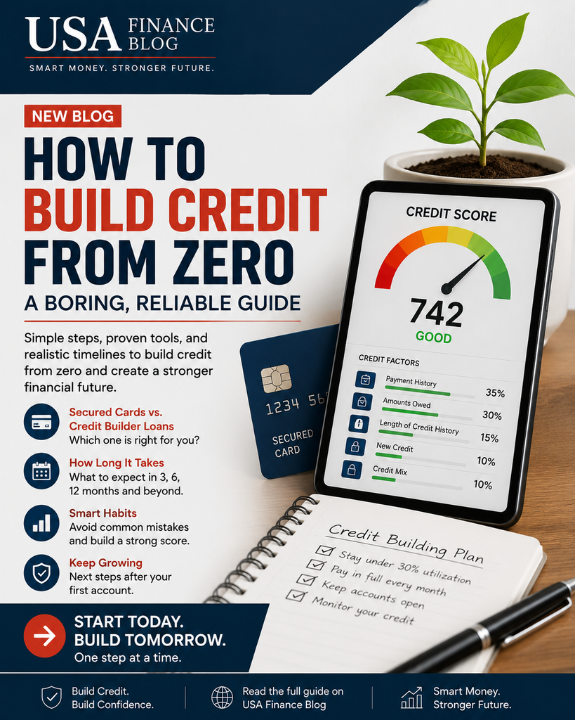 Person reviewing a budget notebook while learning how to build credit from zero