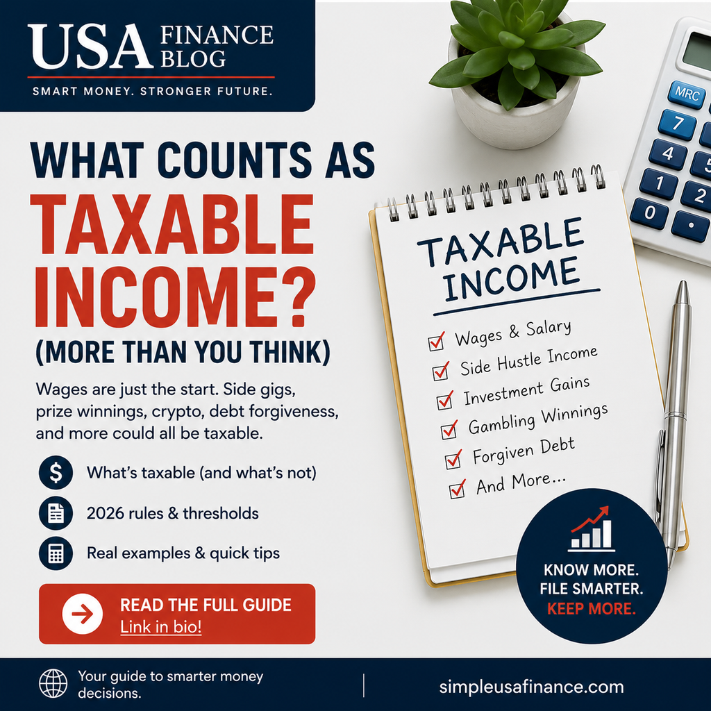 Chart showing what counts as taxable income in 2026